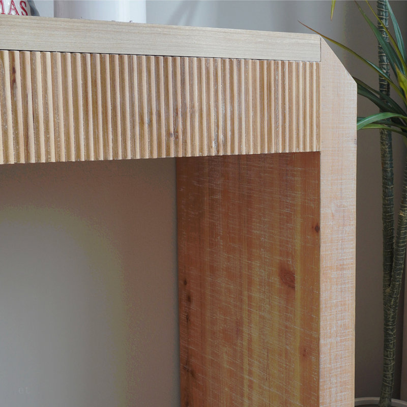 Console rustique avec tiroir - Design minimaliste, texture nervurée et finition naturelle