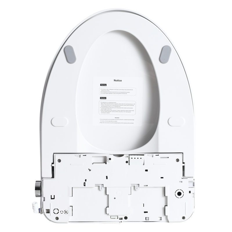 Siège de bidet intelligent avec poignée latérale - modes de lavage multiples, température et ajustement de l'eau, nettoyage automatique des buses, affichage numérique, nuit, plastique blanc pour rafraîchir la salle de bain
