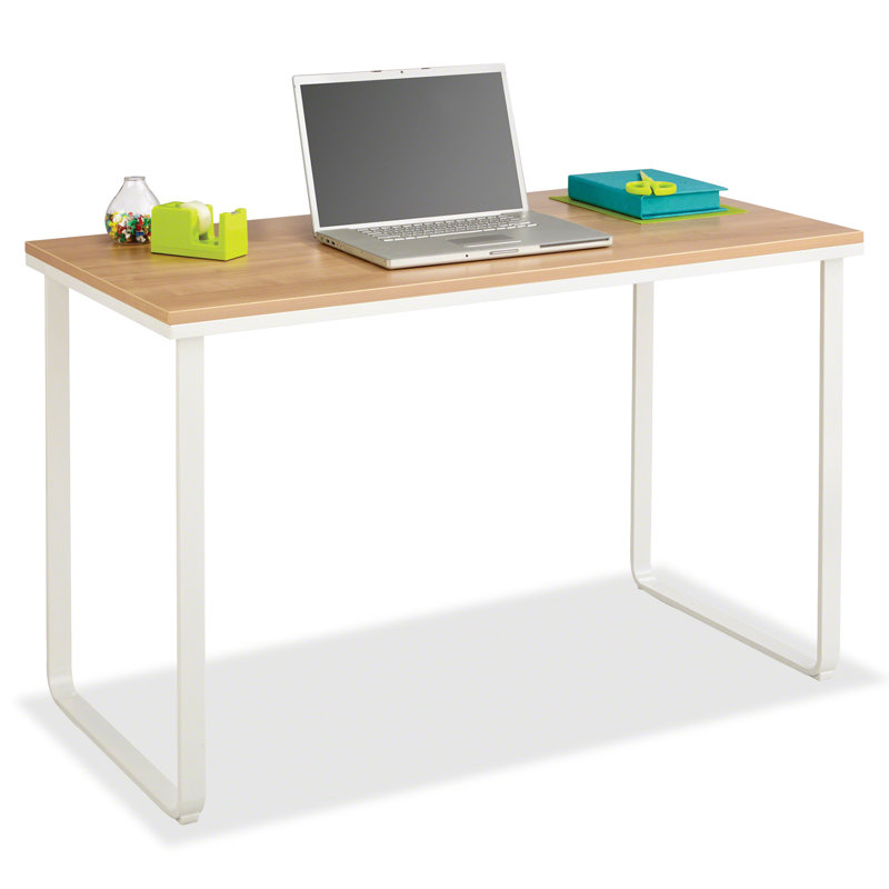 Steel Writing Desk, Beech and White
