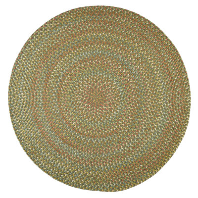 Tapis intérieur / extérieur vert tressé à la main Jopling