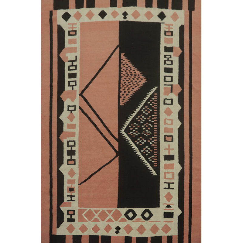 Tapis oriental en laine tissé à plat 9 x 12