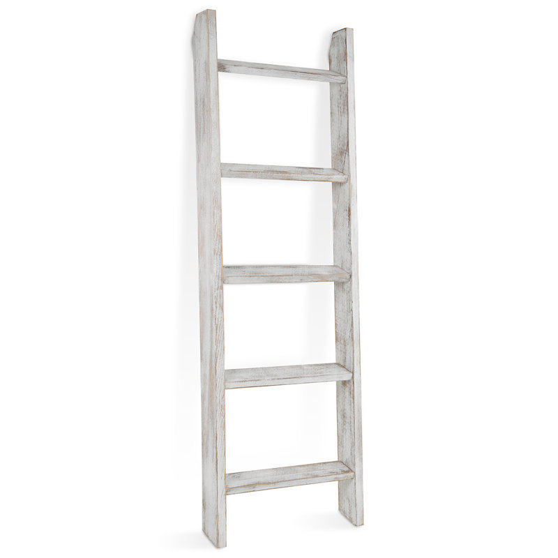 Solid Wood Wall Leaning Blanket Ladder