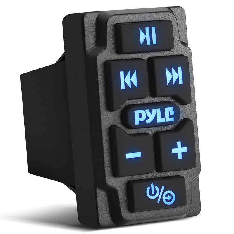 Contrôleur audio sans fil Pyle à bascule Pyle, télécommande de récepteur marin étanche pour voiture, camion, bateau, véhicules 4X4, sports motorisés, connexion et diffusion audio à partir d'appareils externes