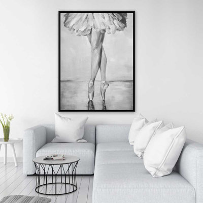 Ballet Classic Steps - Black & White Framed Canvas Art
