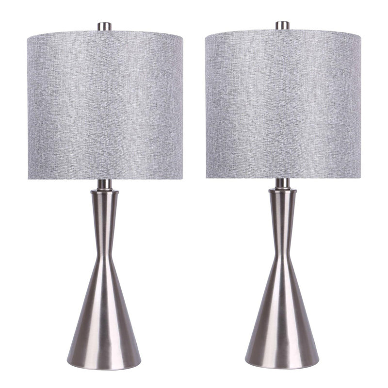 Lampe de table contemporaine en métal, Gris