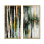 Collection de 2 œuvres d'art abstraites dorées, vertes et éthérées - I-1070575600-1070575606
