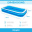 Hillington Jumbo Deluxe Rectangular Inflatable Family Swimming Pool 3.05m (120")