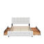 Queen Size Upholstered Platform Bed With Classic Headboard And Drawers-595469561