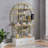 Nariya 5 Tiers Steel Round Office Bookcase,High-quality MDF Board Bookshelf with Open Display Shelf and 2 Drawers