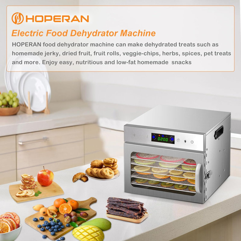 8 Trays Food Dehydrators with Digital Timer and Temperature Control