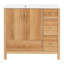 Meuble-lavabo en bois avec cadre solide, portes et tiroirs à fermeture en douceur, tablette réglable pour rangement moderne-1491373183