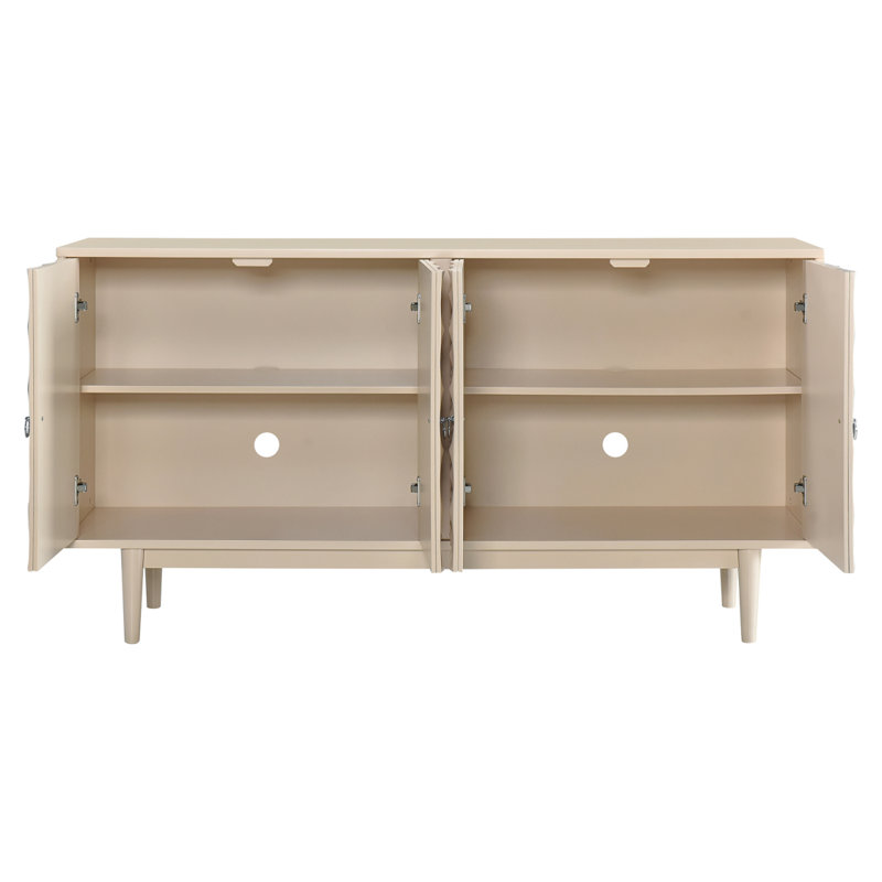 4-Door Sideboard With Convex Pattern Doors For Kitchen