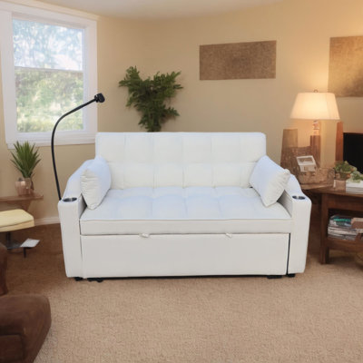 Lit-causeuse convertible 3 en 1, canapé-lit en velours beige avec coulisseau réglable, réglage du niveau, convient pour s'asseoir, se coucher et dormir, velours de haute qualité, assemblage facile, chargement