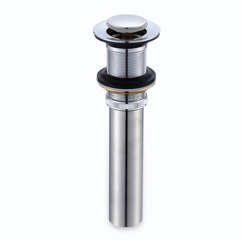 Pop-Up Bathroom Sink Drain Stopper with No Overflow, Chrome