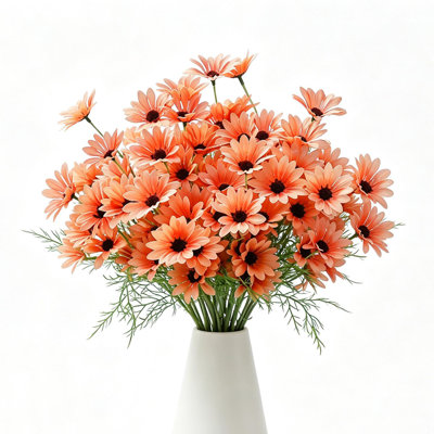20 paquets de tiges de marguerite artificielle, bouquet de fleurs sauvages en soie artificielle de 19,5 pouces pour décor de table de mariage maison de campagne (vase non inclus)