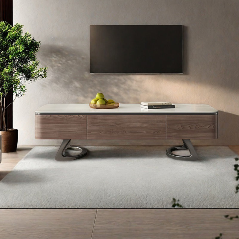 Light luxury rectangular rock table, 17.7" H x 47.2" L x 27.6" W