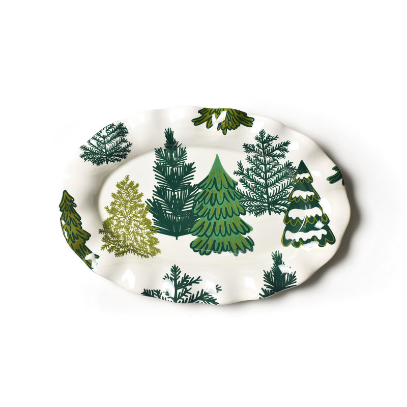 Friendly Firs 15 Ruffle Oval Platter