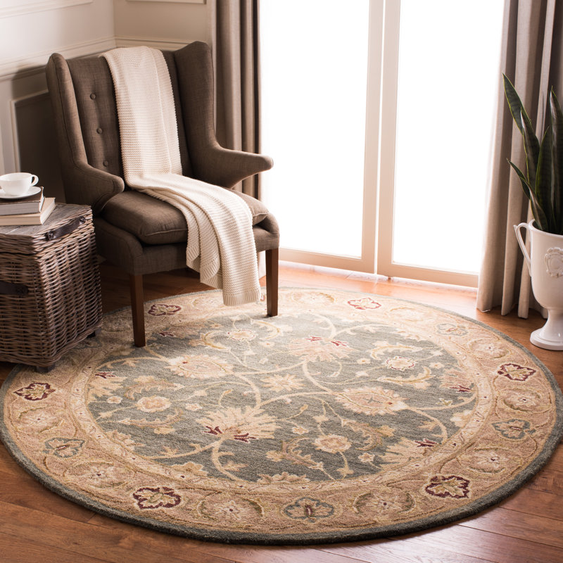 Tapis en laine touffeté à la main Brunos, Rond 4 pi