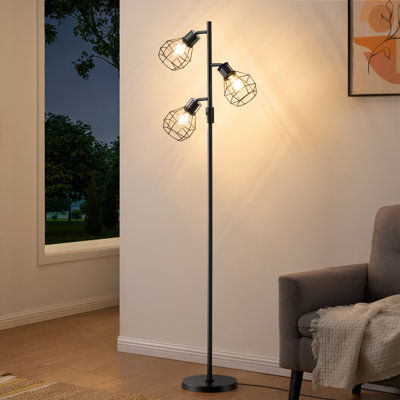 Lampe sur pied à branches 65 po avec ampoules à intensité variable et interrupteur rotatif Rasch