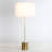 30 inch H Table Lamp with Stone Base and Antique Brass Foot