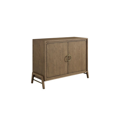 Desserte à deux portes 46 po, quincaillerie de finition et sur mesure, deux portes d'armoire de rangement, style moderne doux, bois massif +, brun, profondeur de 49,87 po, largeur de 18,22 po, hauteur de 36 po, porte de 119,14 lb