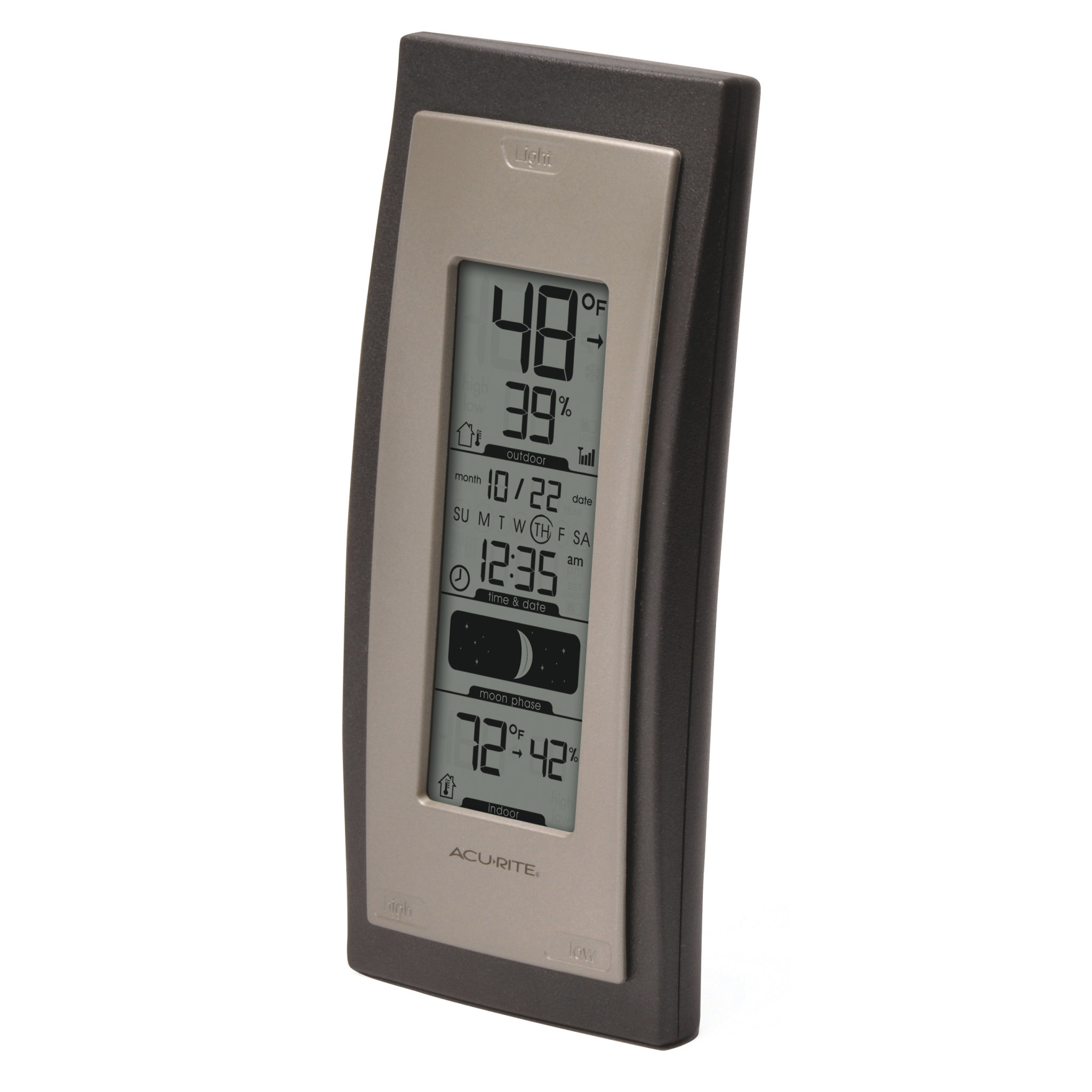 AcuRite Wireless Indoor/Outdoor Thermometer with Humidity Sensor, Moon ...