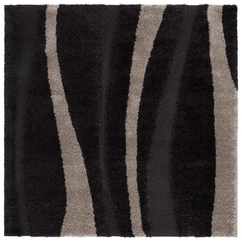 Angle Shag Performance Abstract Rug, Square 6'7"