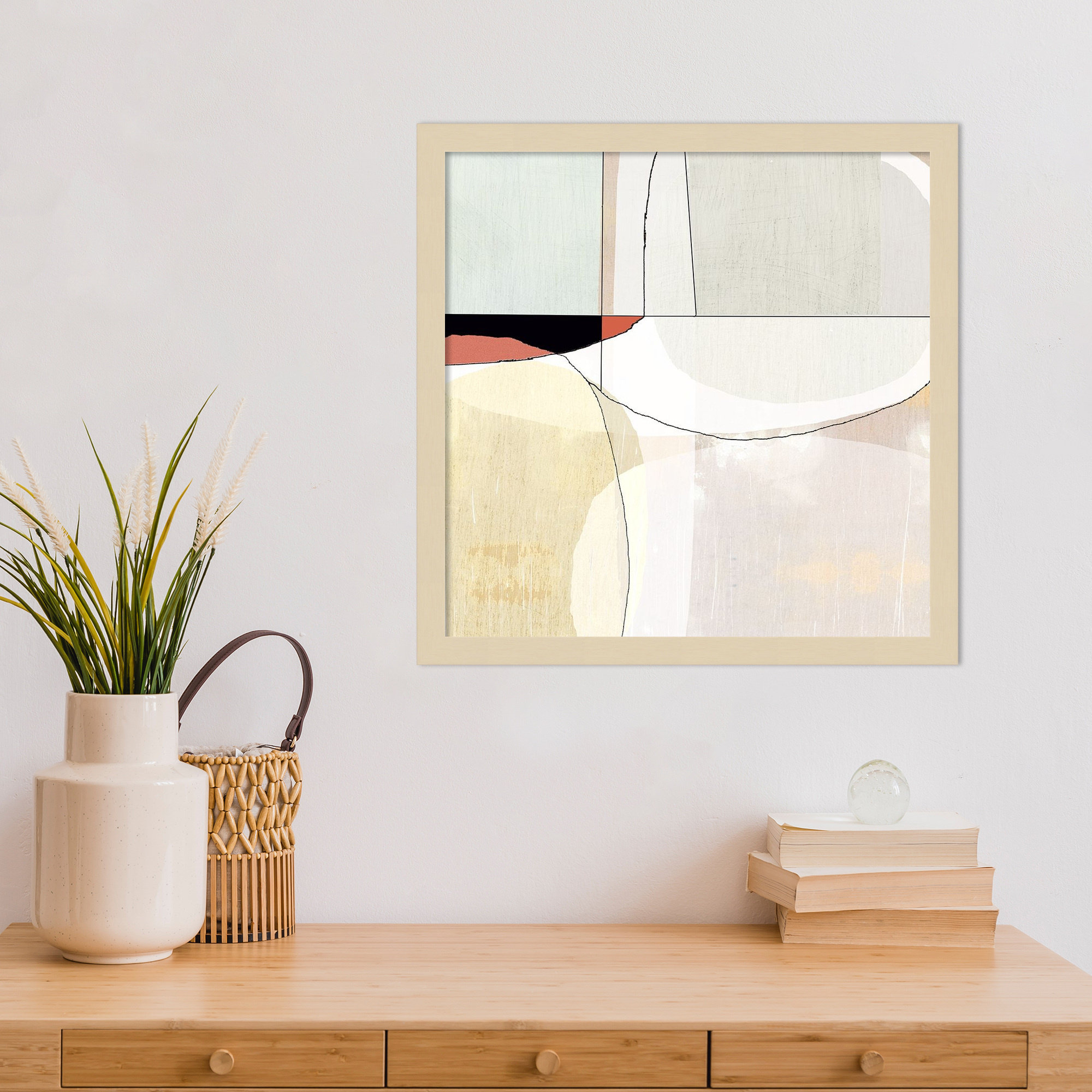 Beholder III by Flagler Wood Framed Wall Art Print, Brown, 17" H x 17" W