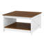 Table basse 31 po carrée en bois avec compartiment de rangement ouvert pour le salon