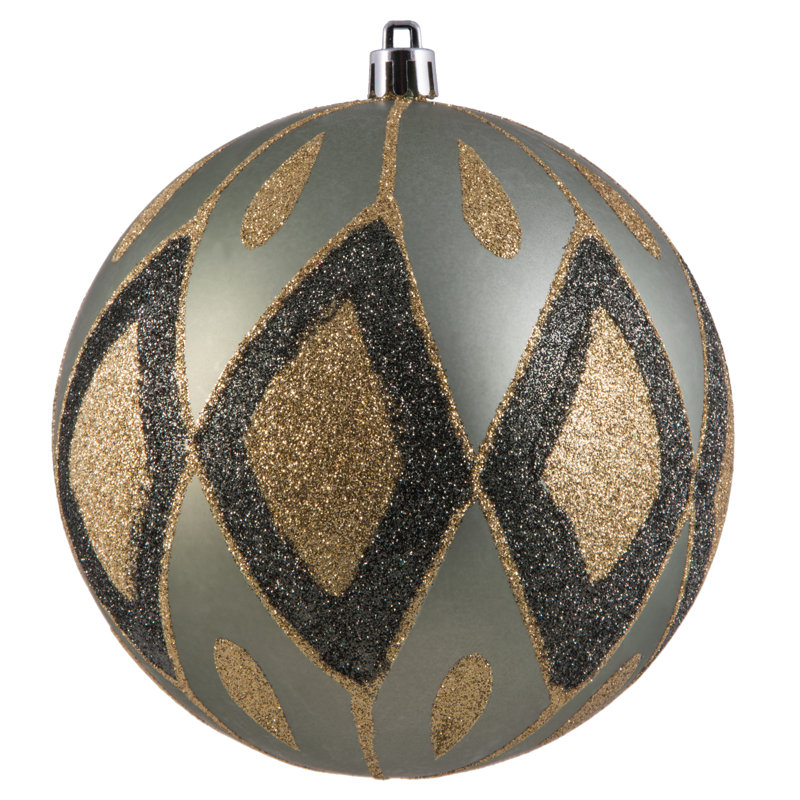Ornement boule de diamant pailleté mat, H 4,75 po x l 4,75 po x P 4,75 po, Fer forgé