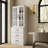  71" H X 71" W Bookcase Cabinet With Glass Doors And Large Storage Drawers(2C+2D)-1342105459
