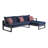 Tommy Hilfiger Monterey Outdoor Easy Assembly Metal Frame Sectional, Navy Blue & Dark Gray