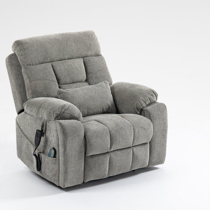 Fauteuil surélevé électrique surdimensionné avec chauffage, massage et deux moteurs OKIN pour un confort et une détente ultimes