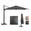 Grand parasol de patio en porte-à-faux carré de 10 pi avec rotation à 360 ° et réglage des mésanges et parasol de terrasse robuste à baldaquin en polyester sans base.-162007437