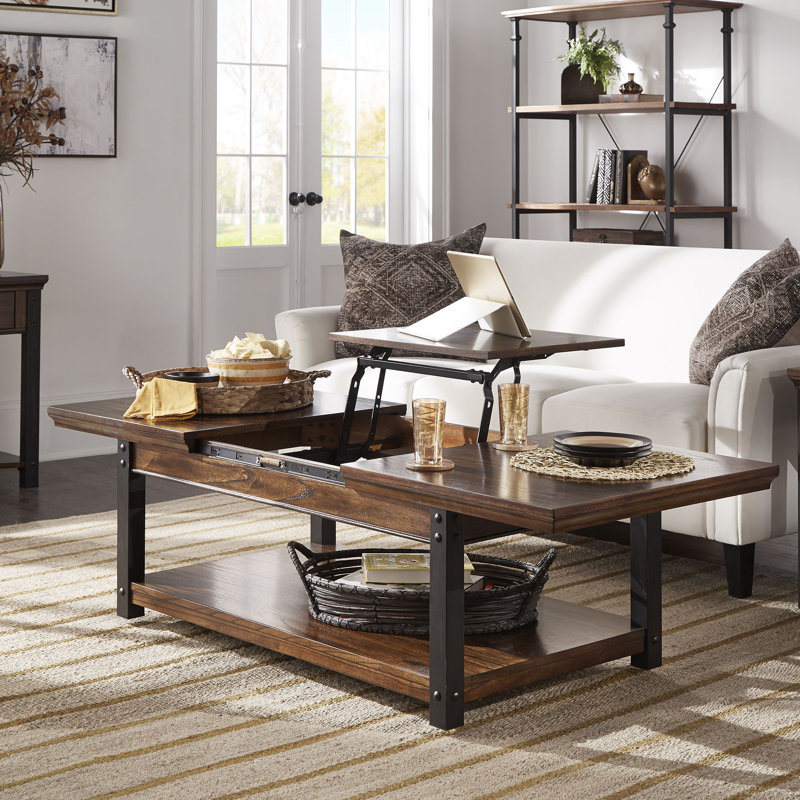Table basse à plateau relevable Kennemer, Cerise foncée