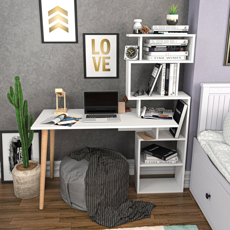 Barkot 120cm W Computer Desk, White