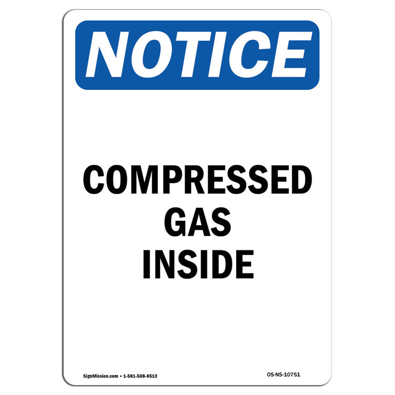 Enseigne en aluminium à gaz comprimé 12 x 18