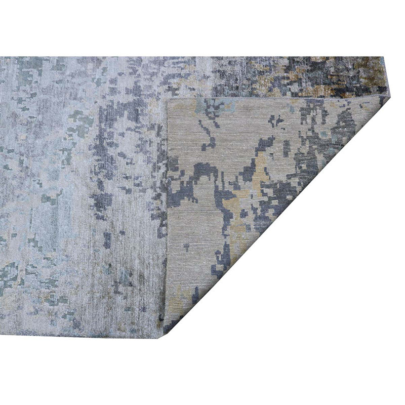 Hand Woven Wool Abstract Area Rug, Rectangle 10' x 14'
