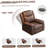 Rocker Recliner Chair with USB Charging Port, 360° Swivel Recliner Sofa, Oversized Electric Reclining Sofa for Adults, nursing chair with Overstuffed Cushion and Back (Brown)-1068970195