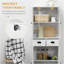 Armoire de rangement autoportante de style traditionnel de 61 po avec portes à fermeture douce, tablettes réglables et 2 tiroirs HOMcom, blanc, pour le salon, la salle à manger, blanc