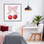 Giclée encadrée «Lucky Cherries & Pink Bow», design par Paul Brent-396820992-396821005