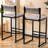 Sansoucy Of 2 Bar Stools Paper Rope Weave Dining Chairs And Metal Frame-342332493