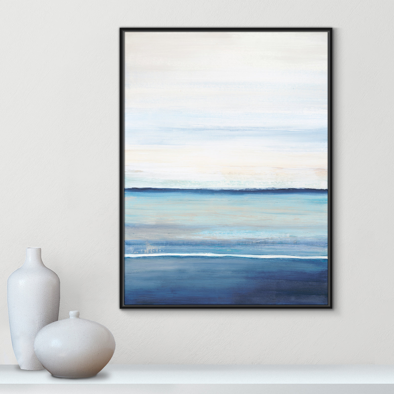 Distant Whispers by Filippo Ioco - Painting Print, Black Framed Canvas, 41.5" H x 31.5" W x 2" D