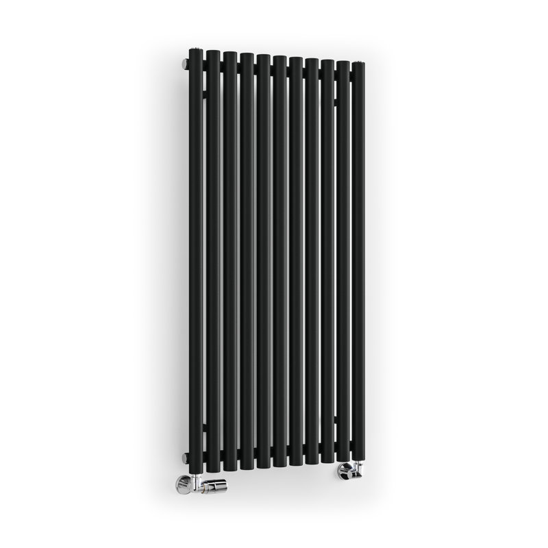 Rolo Room Reversible Cylindrical Bar Designer Radiator, Black