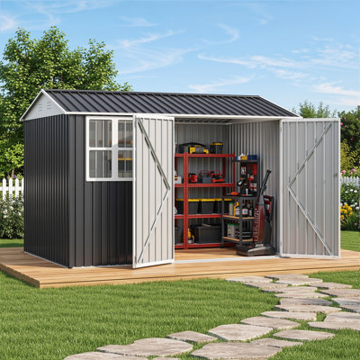 Balconera 9.6 Ft X9.6 Ft Galvanized Steel Storage Shed With Window