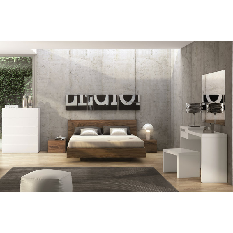 Cay Bed, Walnut, European Kingsize (160 x 200 cm)
