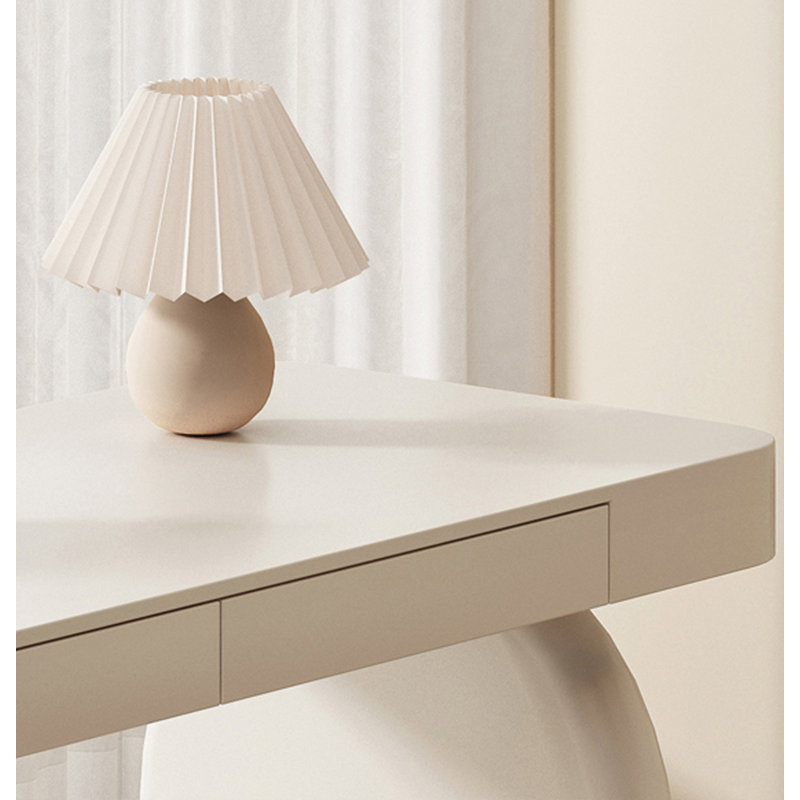 French-Style Cream Solid Wood Office Desk, 29.53" H x 47.24" W x 23.62" D