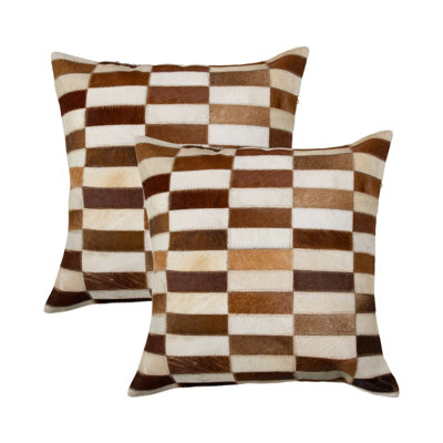 Animal Print Leather/Suede Throw Pillow