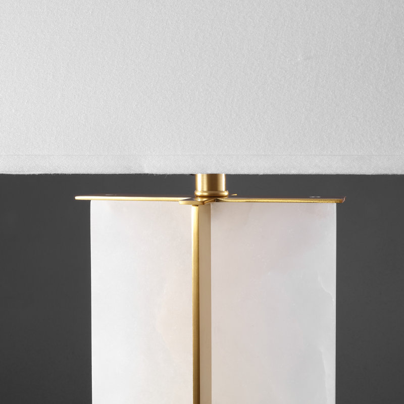 Pulcherie Table Lamp, White/Gold