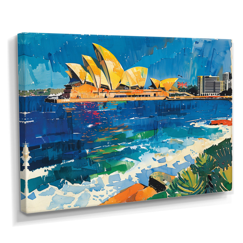 Décoration murale Pop Art Australie Sydney, Landmark I - Australie, Toile tendue, H 12 po x l 20 po x P 1 po